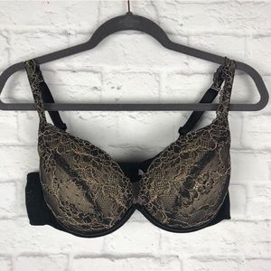 COPY - Cacique Black/Gold Sz 40C Underwire Demi Bra